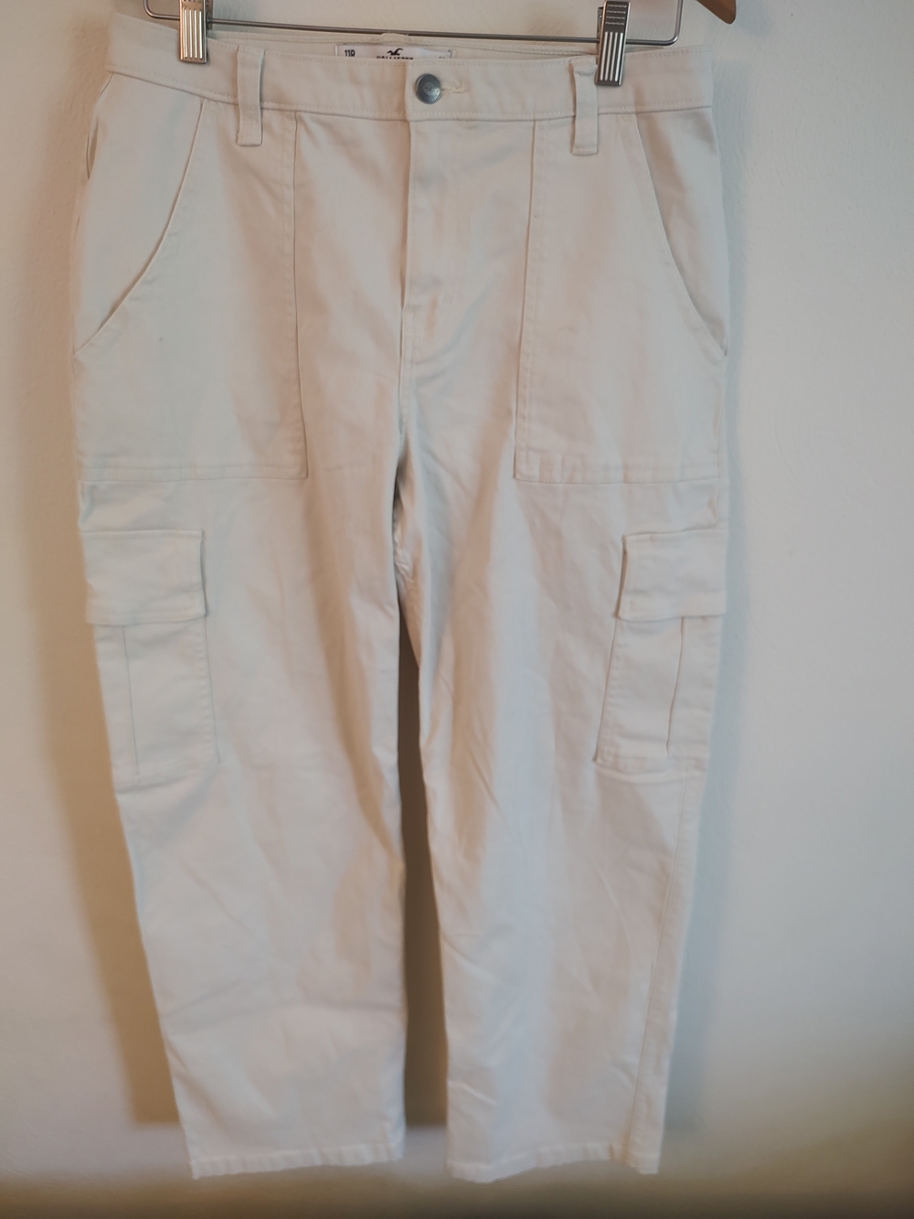 Hollister Cream Cargo Trousers with Utility Pockets